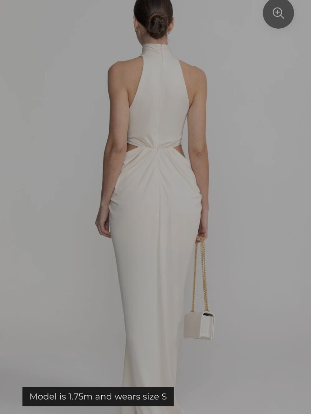 Sleeveless High-Neck Cutout Maxi Dress in Cream